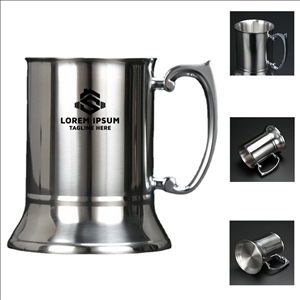 Beer mug in stainless steel, 20 oz.